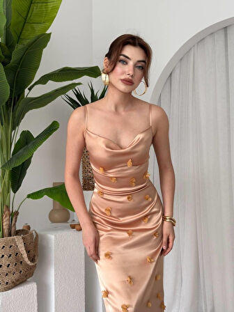 TUA MODA Dora Çiçek Detaylı Elbise