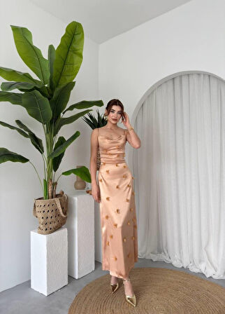 TUA MODA Dora Çiçek Detaylı Elbise