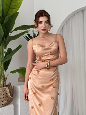 TUA MODA Dora Çiçek Detaylı Elbise