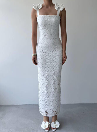 TUA MODA Egra Fiyonk Detaylı Elbise