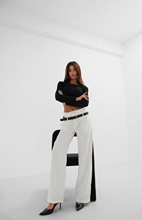 TUA MODA Kemer Detay Yüksek Bel Pantolon