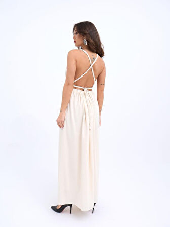 TUA MODA 6832 ELBİSE-BEJ