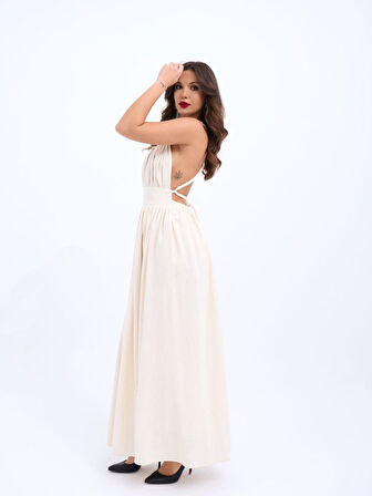 TUA MODA 6832 ELBİSE-BEJ