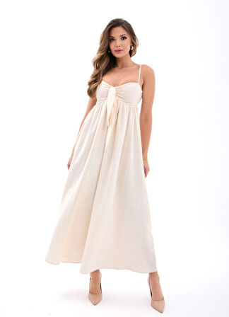 TUA MODA 7088 ELBİSE-BEJ