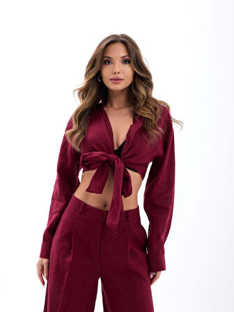 TUA MODA 6759 CROP-BORDO