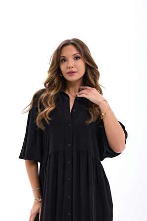 TUA MODA 5557 ELBİSE-SİYAH