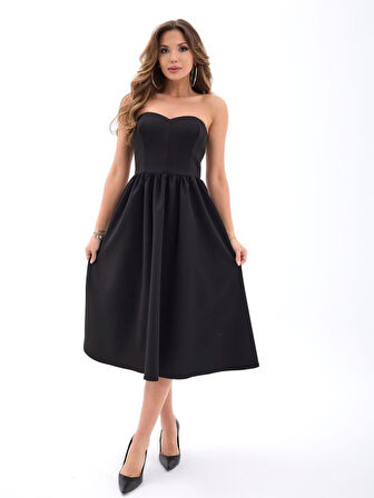 TUA MODA 7313 ELBİSE-SİYAH