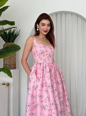 TUA MODA Yoa Cep Detaylı Elbise