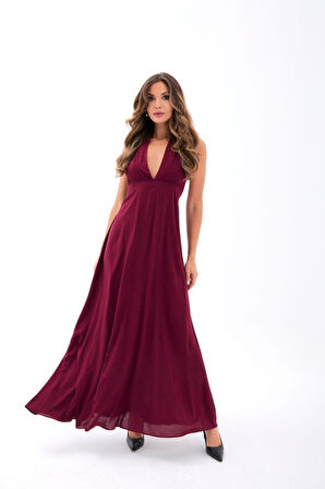 TUA MODA 6996 ELBİSE-BORDO