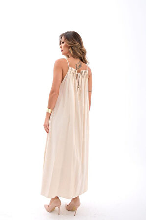 TUA MODA 7310 ELBİSE-BEJ