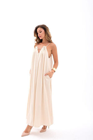 TUA MODA 7310 ELBİSE-BEJ