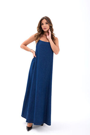 TUA MODA 7432 KOT ELBİSE-MAVİ