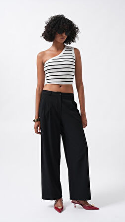 TUA MODA Çift Pileli Bol Paça Pantolon