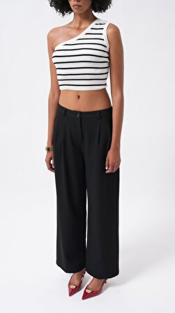 TUA MODA Çift Pileli Bol Paça Pantolon