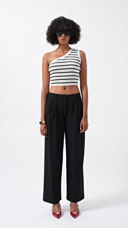 TUA MODA Çift Pileli Bol Paça Pantolon