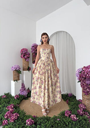 TUA MODA Pars İp Askılı Elbise