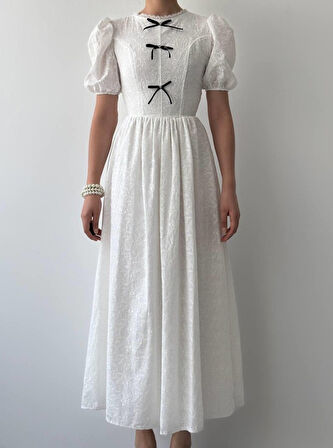 TUA MODA Gera Fiyonk Detaylı Elbise