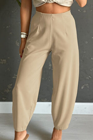 TUA MODA Kadın Yüksek Bel Krep Pantolon