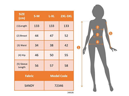 TUA MODA Kadın Uzun Kollu önden çapraz Detaylı Yandan Toka Detaylı Uzun Sandy Elbise