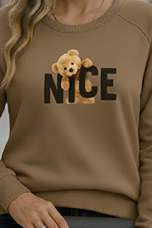 TUA MODA Kadın Uzun Kollu Bisiklet Yaka Viskon Iki Iplik Bluz