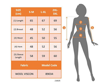 TUA MODA Kadın Uzun Kollu V Yakalı Yandan Düğmeli Yün Viskon Bluz
