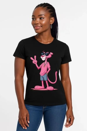 TUA MODA Bisiklet Yaka Kısa Kollu Baskılı T-shirt - Siyah
