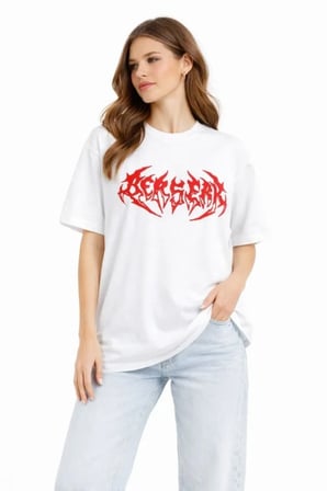 TUA MODA Baskılı T-Shirt Yazlık Kısa Kol Bisiklet Yaka Rahat Kalıp Tişört - Beyaz