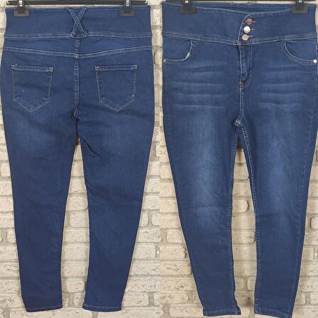 TUA MODA Yüksek Bel Likralı Jean Pantolon 90 Cm