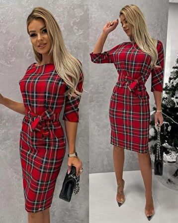 TUA MODA Kadın Dalgıc Kumaş Djıtal Baskılı Elbıse