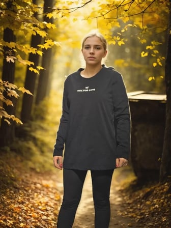 TUA MODA Unisex Bisiklet Yaka Uzun Kollu T-Shirt - Siyah