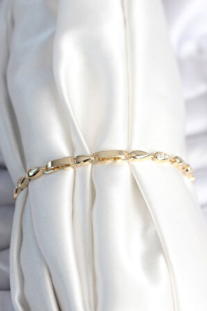 TUA MODA Pirinç Gold Renk Damla Model Kadın Bileklik