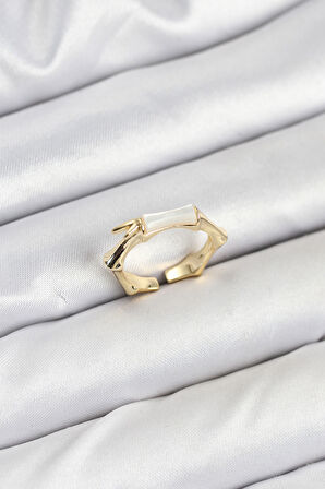 TUA MODA Pirinç Gold Renk Kemik Model Kadın Yüzük