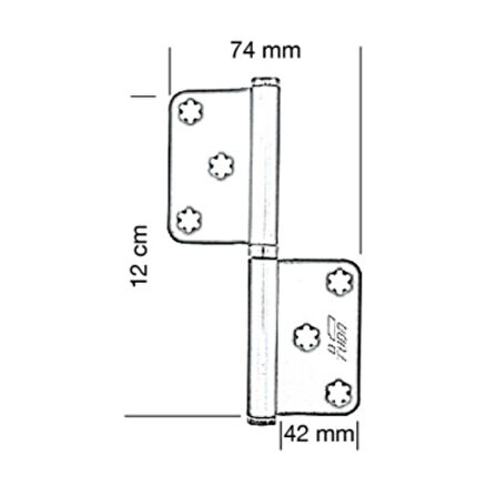 TUBA PN-300, 12 cm Panel Tipi Yönsüz Alüminyum Menteşe