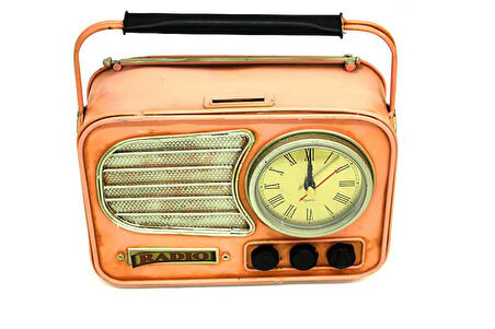 Dekoratif Metal Radyo Saat Masa Saati Vintage Ev Ofis Hediyelik