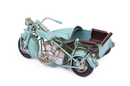 Dekoratif Metal Motosiklet Sepetli Vintage Dekoratif Hediyelik