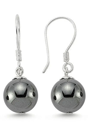 Sertifikalı Hematit Taşı Doğal Taş Küpe (kan Taşı)