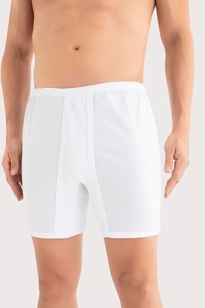 Özel Seri Günlük Çamaşır Giyim Hediye Erkek Paçalı Külot Boxer 6'lı Paket Beyaz %100 Pamuk Penye