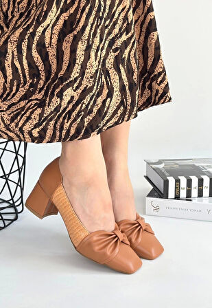 Agnet Taba Cilt Topuklu Ayakkabı