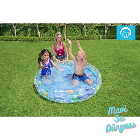 Havuz 3 Bölmeli Desenli Renkli 152 Cm x 30 Cm - Mavi Su Dünyası