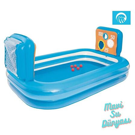 Havuz Büyük Top Oyunlu 237 Cm x 152 Cm - Mavi Su Dünyası
