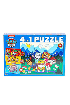 Çocuk Puzzle Oyunu 4 in 1 - 60 Parça - Mavi Su Dünyası