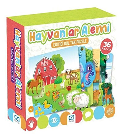 Hayvanlar Alemi Eğlenceli Bul Tak Puzzle - Mavi Su Dünyası