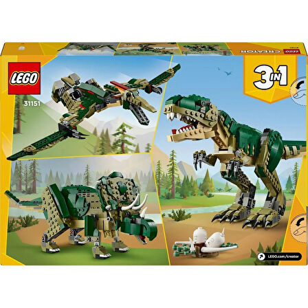 Lego 626 Parça Creator 3ü 1 Arada T. Rex Dinozor Modeli Yapım Seti - Mavi Su Dünyası