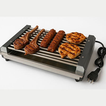 Elektrikli Izgara | BBQ Izgara | Paslanmaz Izgara | 1600w | Mavi Su Dünyası