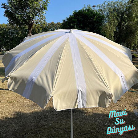 Plaj Deniz Balkon Şemsiyesi | Sentetik Kumaşlı Şemsiye | Bidonsuz| Eğilebilir |2 Metre Şemsiye
