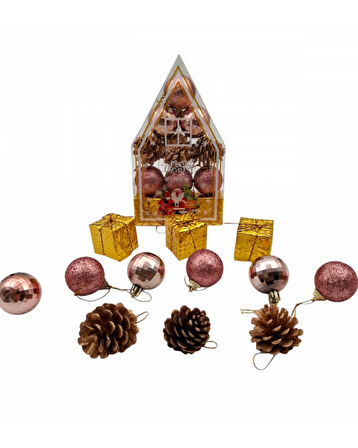 Yılbaşı Süsü 12' li 10 Cm Karışık 12 Adet Set