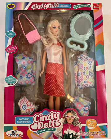 Cindy Doll Oyuncak Bebek 4 Yedek Elbiseli 30 Cm Model Bebek K