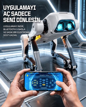 Uzaktan Kumandalı ve Mobil Kontrollü Şarjlı Yapay Zekalı Robot Köpek | Sesle Kontrol | Şarkı Söyleme | Dans Etme | Uzaktan Kontrol Robot Köpek