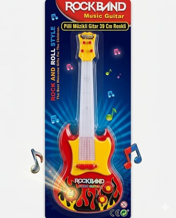 Pilli Müzikli Gitar 39 Cm Renkli