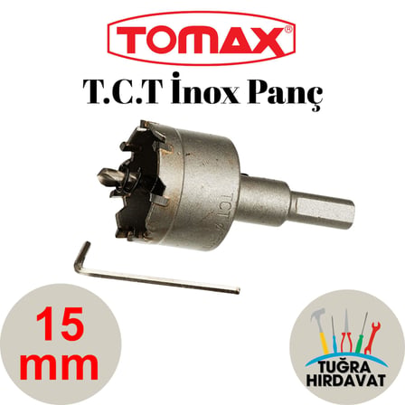 Tomax T.C.T. Metal  Paslanmaz İnox Delme Testere Panç 15 mm